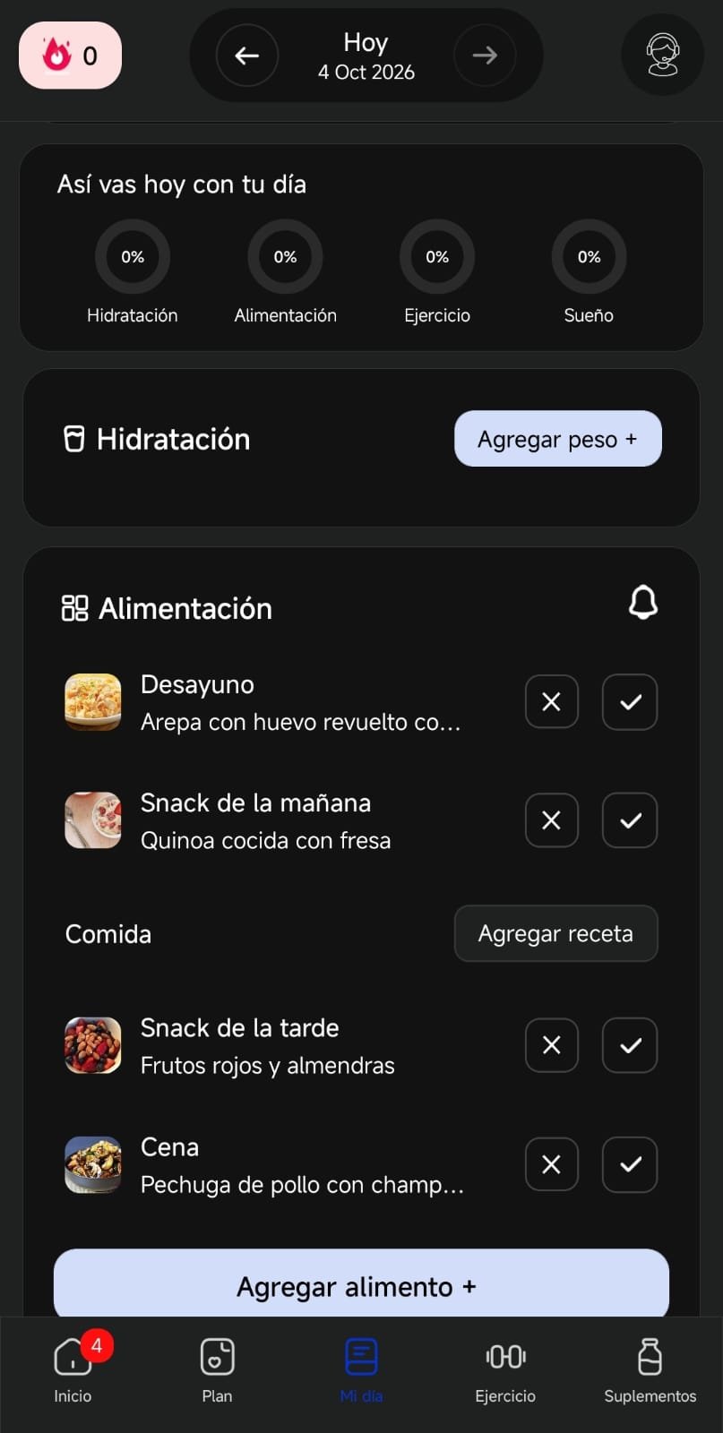 Registro diario